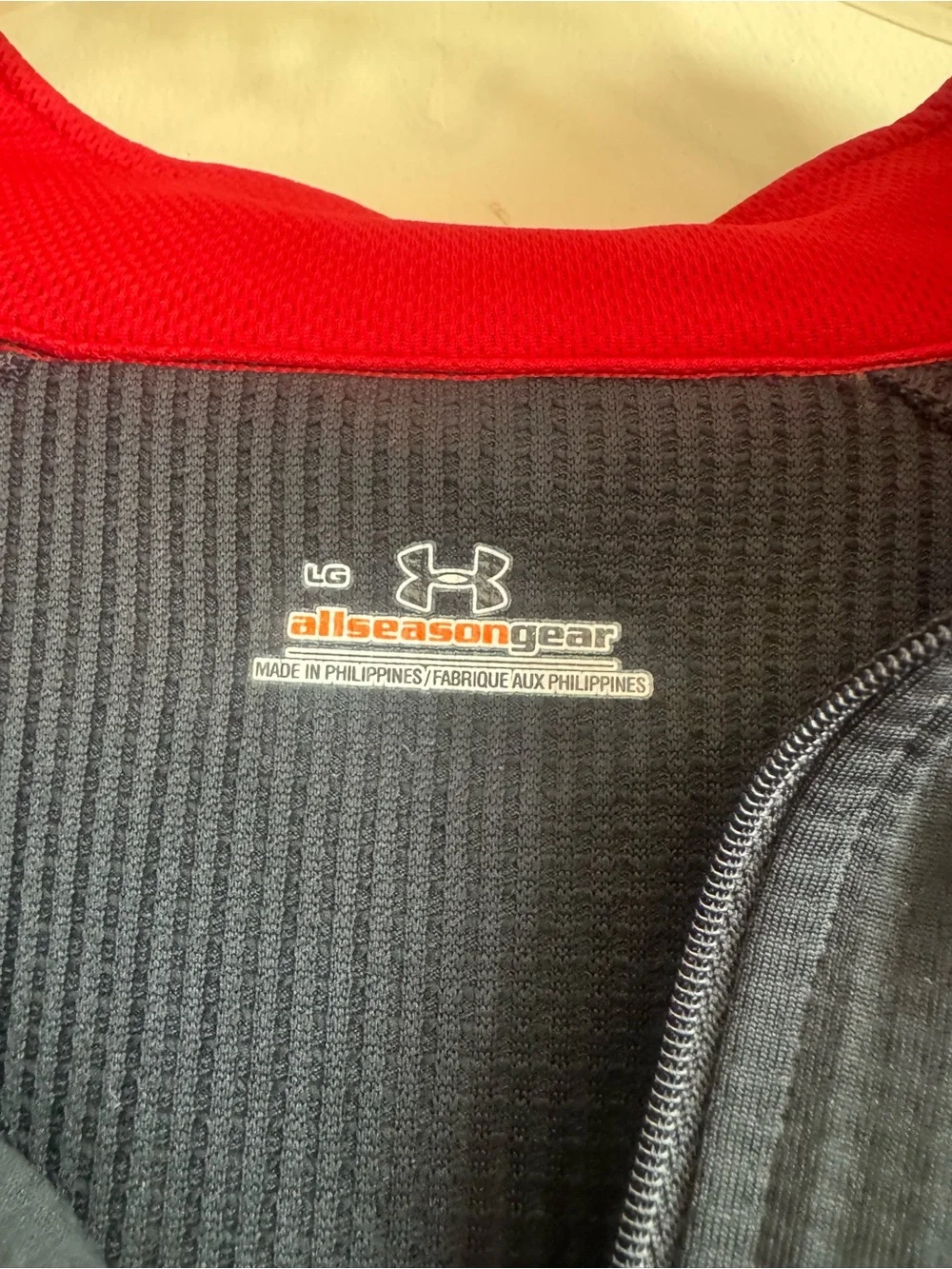Under Armour Men’s Black Performance Quarter-Zip Jacket with Red Panels